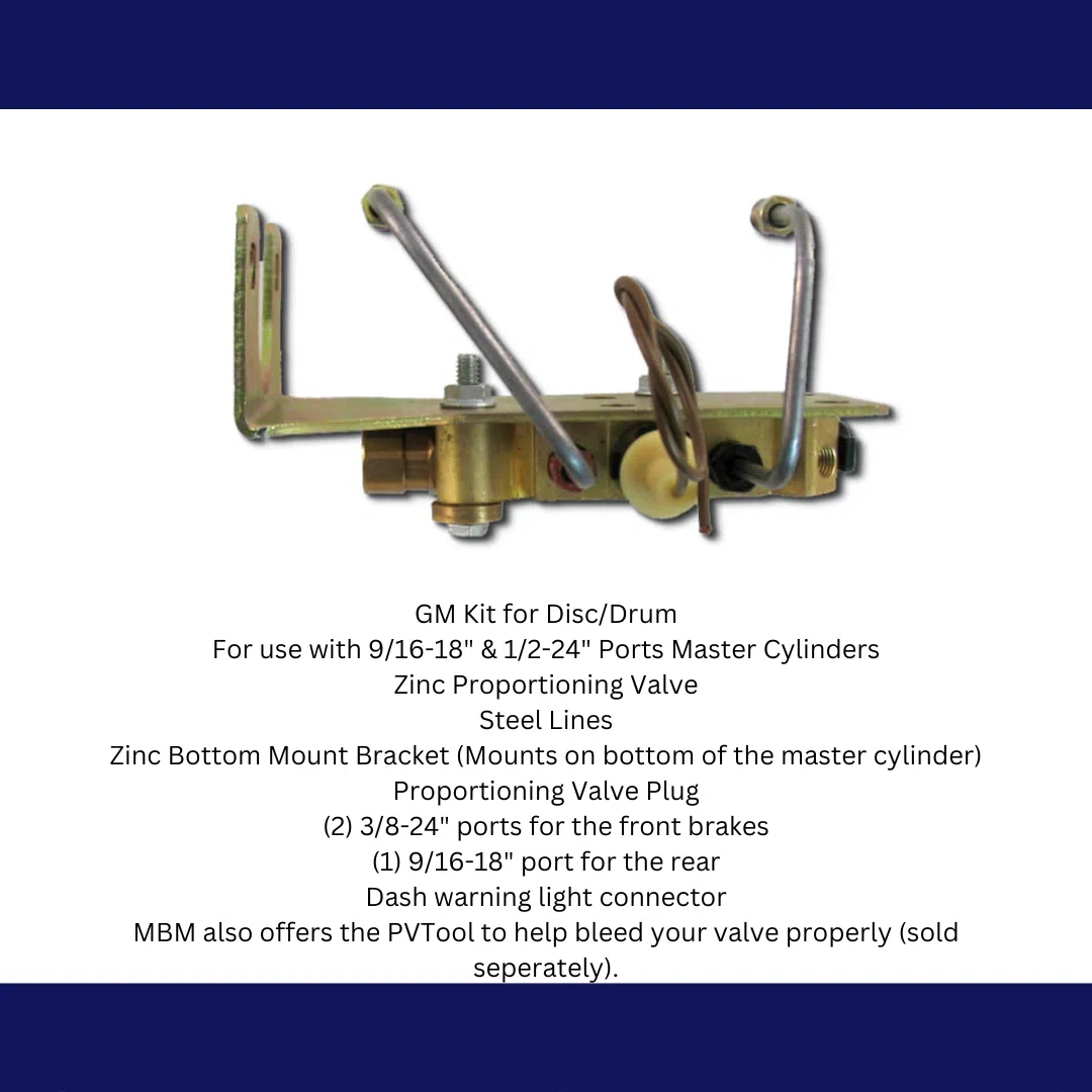 GM Bottom Mount Prop Valve Kit. Disc_Drum - Brass 1 PV2K-2BM